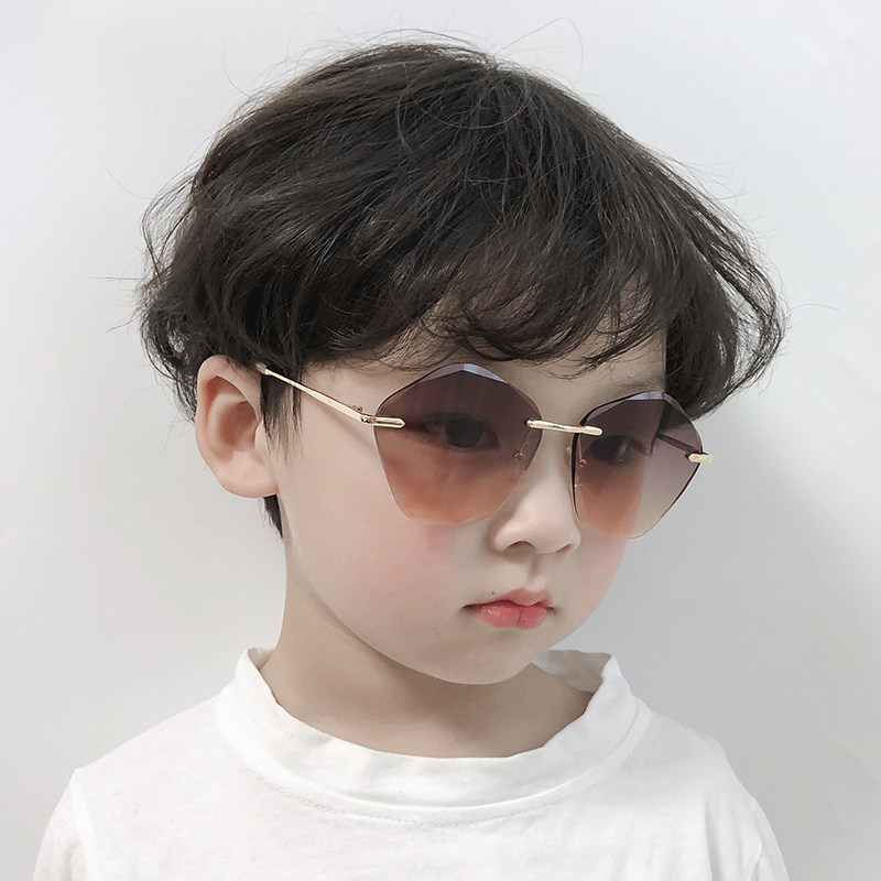 Children's sunglasses Anti-UV Chauer Girls Summer No Border Boys sunglasses Children's Street Shoot Baby Glasses-Taobao