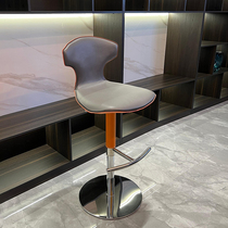 Light luxury bar chair backrest home high-end lifting swivel saddle leather high chair billiard hall high stool commercial