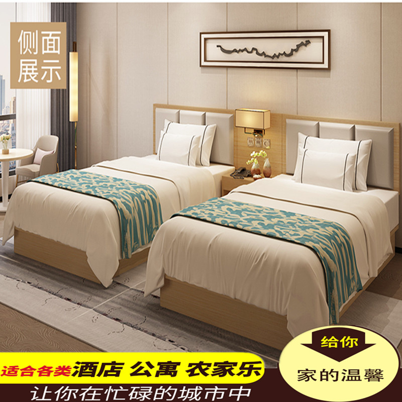 Multi-laminate hotel Guesthouse Bed Furniture Furniture with full range of single double hotel rooms rental housing apartments Quick and custom