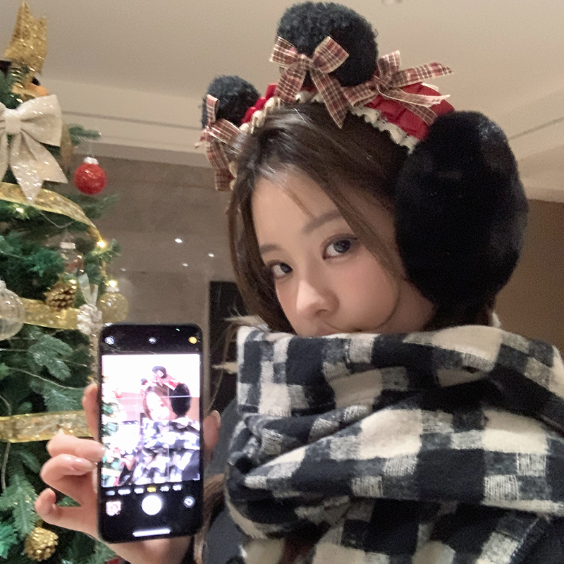 Cute Little Bear Ears Hair Stirrup Ears Warm Women's Autumn Winter Frost-Proof And Chill Cute Foldable Windproof Ear Bag-Taobao