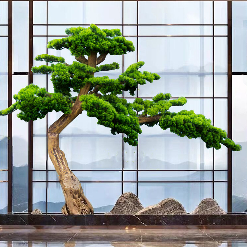 Welcome pine fake tree simulation tree pine tree bonsai landscape decoration model house sample house exhibition center clubhouse large-scale landscaping decoration