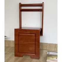 Solid wood shoe stool folding stool Entrance invisible wall-mounted wall-mounted door household footstool Home wall chair shoe stool