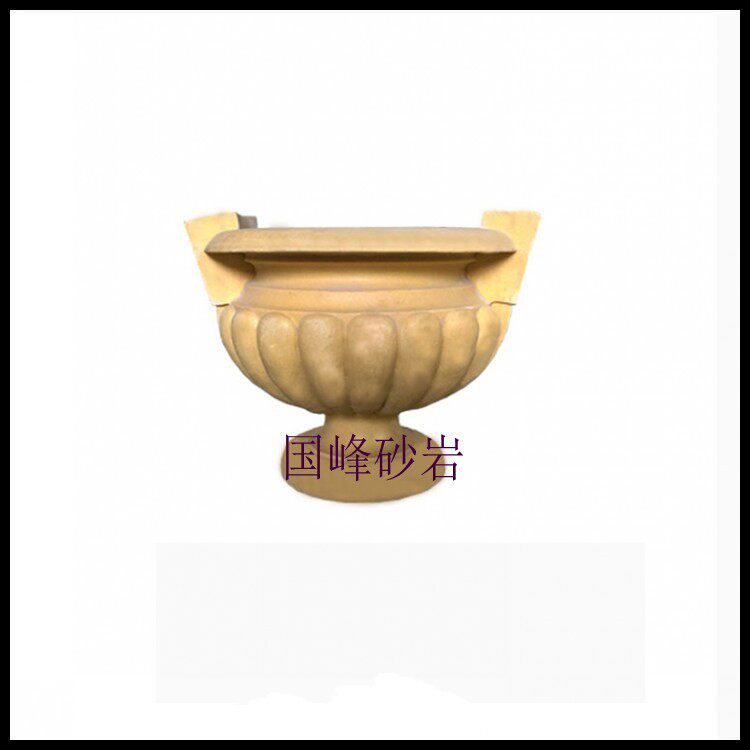 Customize artificial sandstone GRP production landscaped hotel Villa Furnishing double ear bottle Flower Pots Landscape Pendulum