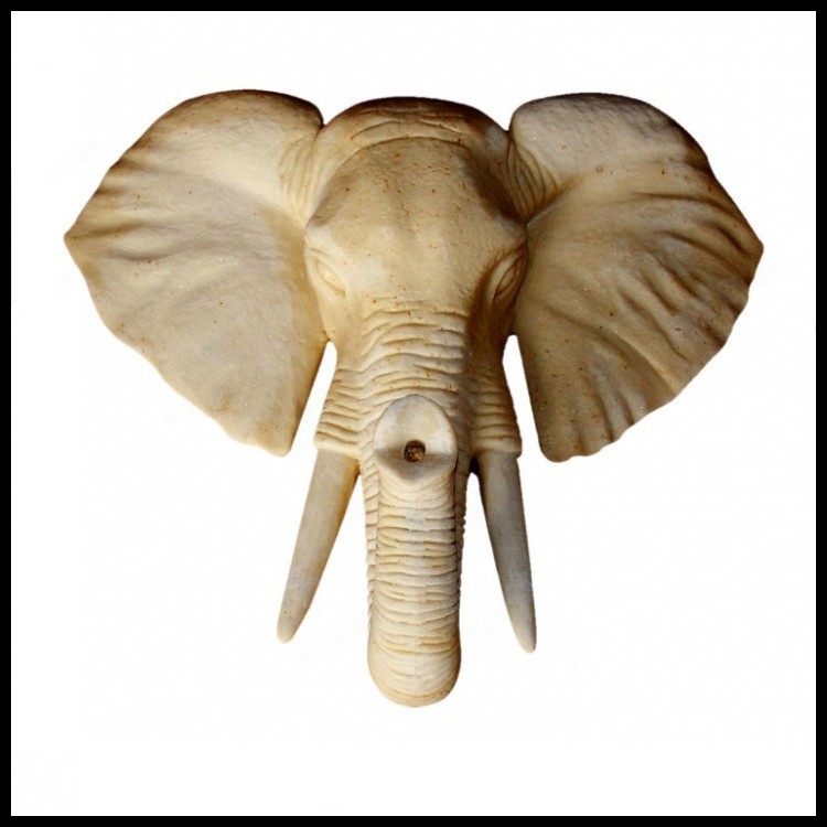 Custom Artificial Sandstone Solid Relief Hotel Clubhouse Decoration Great Ear Elephant Pendant Sculpture Furnishing