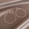 Silver Plain Circle Bracelet for Women, Summer Ins Niche Design, Fashionable and Simple Bracelet, Ins Cool Style, Sparkling Jewelry