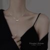 New Simple and Fresh Handmade Geometric Square Pendant Design Short Necklace Clavicle Chain for Women