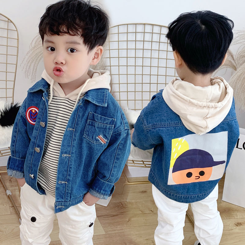 (Broken Code Promotion) Boys' Casual Loose Denim Jacket Autumn Children's Jacket Spring and Autumn Western Style Baby Korean Version