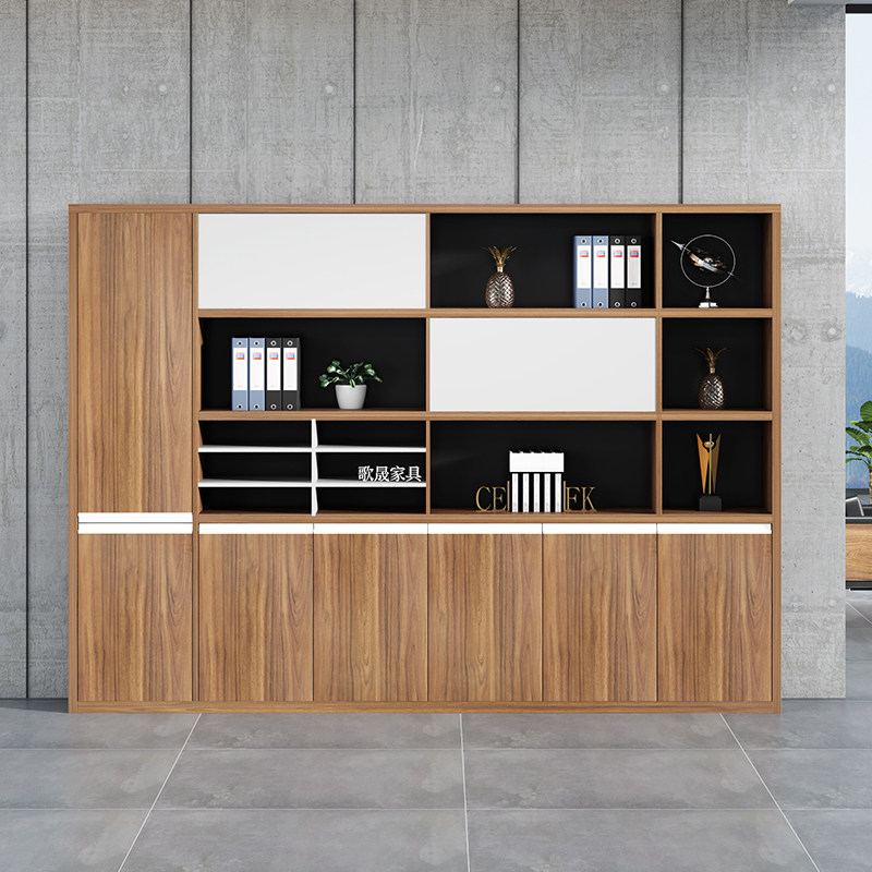 Song Outside Cabinet Wood Minimalist Modern Display Information Archive Containing High Cabinet Owner Office Background Bookcase