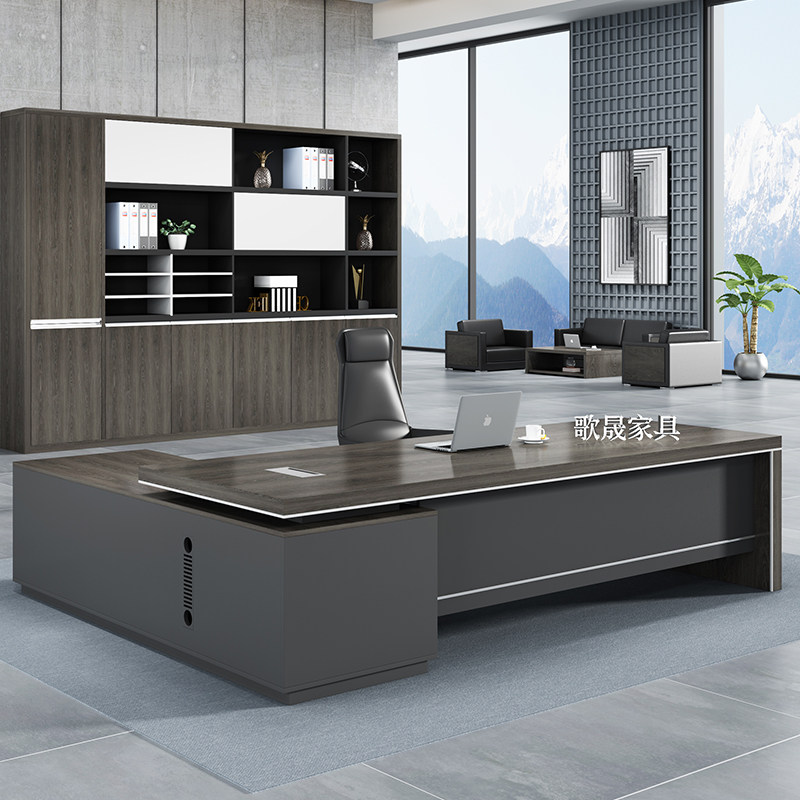 Song Sheng Boss Desk Shanghai Office Furniture Brief Modern Class Desk Manager Desk Chair Combination