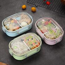304 stainless steel lunch box insulation bag lunch box with lid Children students office workers female 1-layer grid lunch box