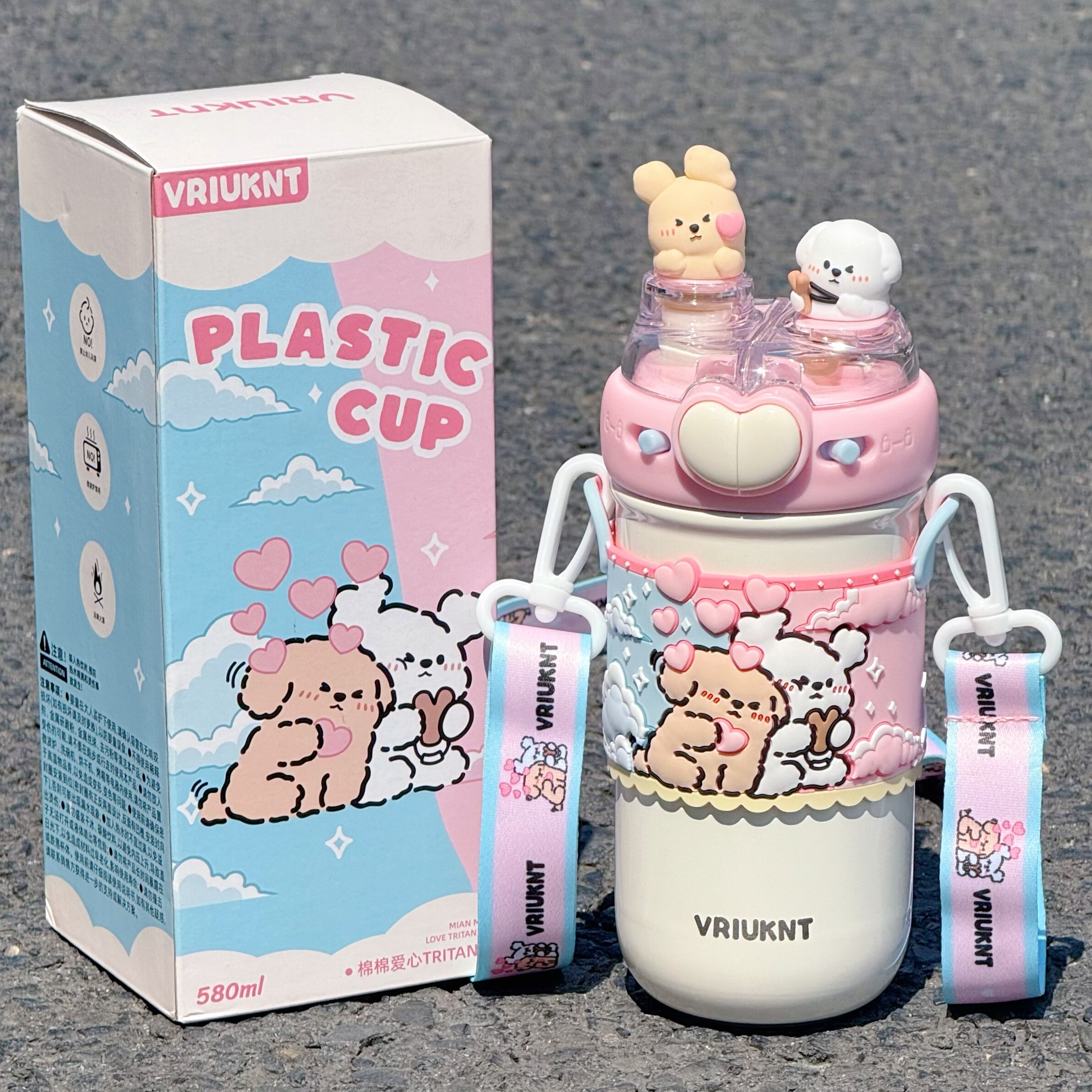 Термос-чашка Cute puppy для девочек, высококачественная чашка для воды из нержавеющей стали 316, большая емкость для хранения студенческой посуды