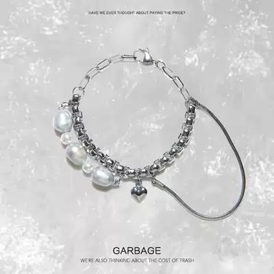 Garbage Guochao original design multi-function adjustable ins same style couple pearl love love bracelet