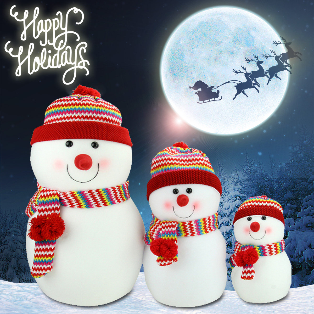 Christmas Snowman Doll Large Small Size Foam Snowman House Christmas Tree Decoration Items Shop Window Hem