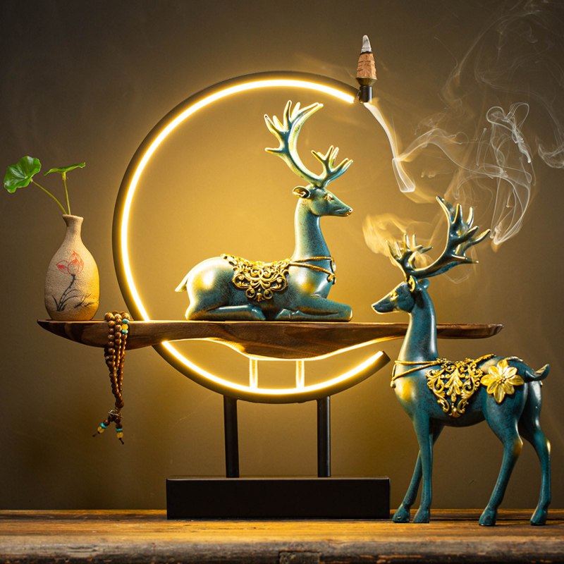 Lucky deer living room TV cabinet ornaments new Chinese home accessories porch housewarming new home wedding gifts
