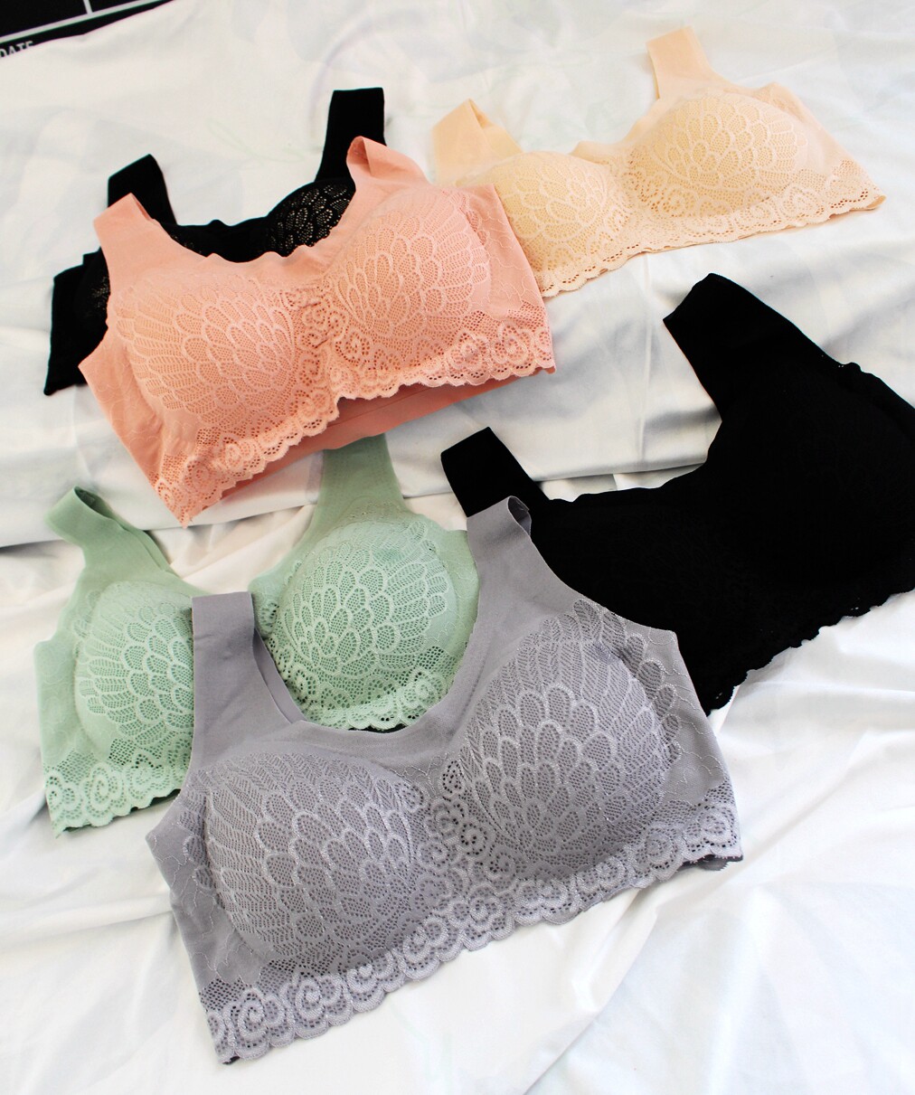 Self-wear recommended high-quality latex bra Sexy lace vest gathered without chest pad support underwear