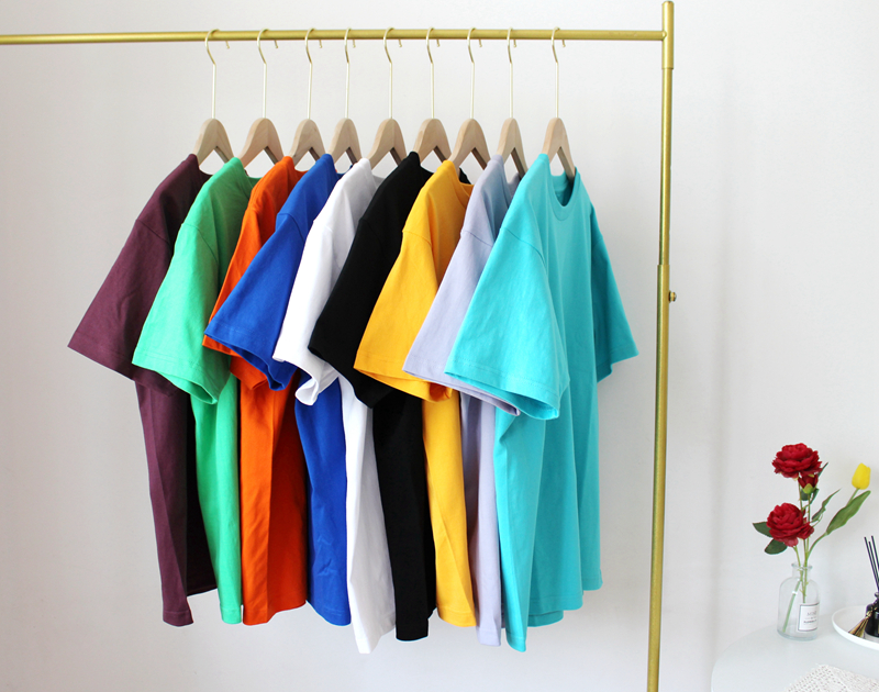 Foreign Trade Outlet Japan 260g Heavy Pound Opaque Cotton Short Sleeve T-shirt Male And Female Round Collar Bottom Pure Cotton White T-shirt