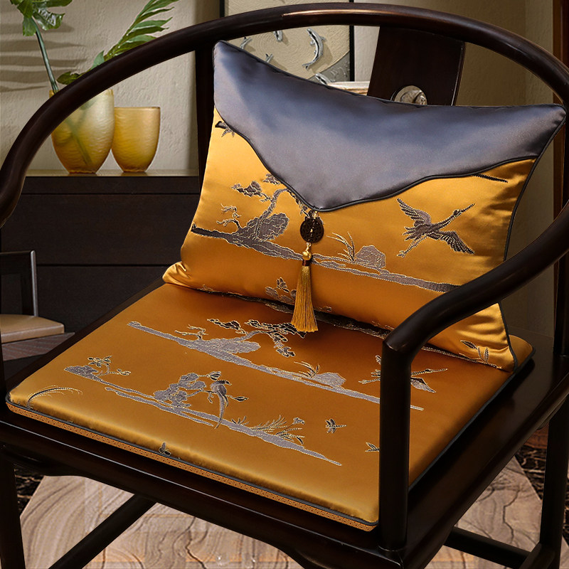 Chinese mahogany sofa chair cushion solid wood Taishi dining chair cushion household circle chair tea chair stool cushion? Chair cushion