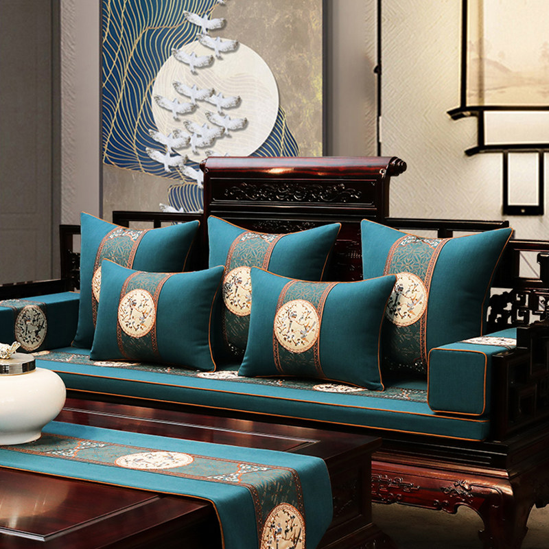 Modern Chinese Mahogany Sofa Cushion Solid Wood Sofa Cushion Chair Chair Cushion Sponge Cushion Arhat Mattress Five-piece Set