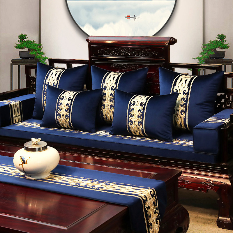 Chinese-style mahogany sofa cushion new Chinese-style chair cushion solid wood furniture sofa cushion cover sponge pad thickened seat cushion
