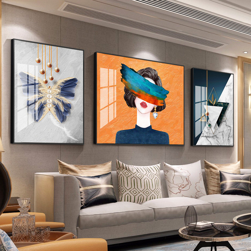 Light luxury living room decorative painting beauty character modern minimalist sofa background wall hanging painting art wall painting crystal china painting murals