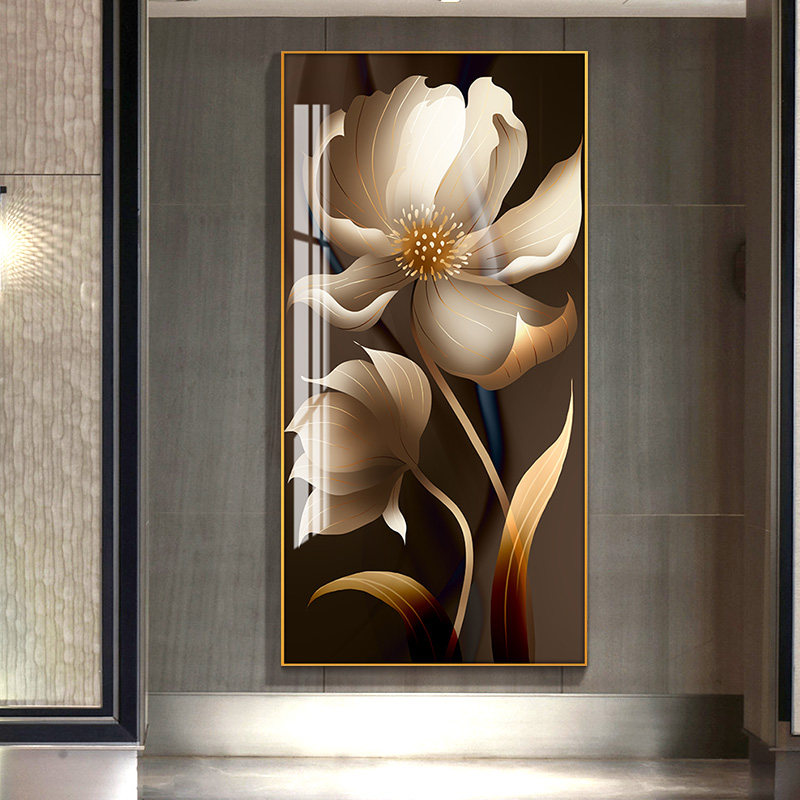 Post-modern light luxury entrance hall decorative painting living room corridor hanging painting modern minimalist mural crystal porcelain painting with diamonds - Taobao