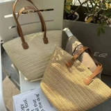 Вместительная и большая соломенная летняя пляжная сумка