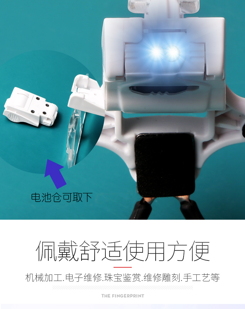 Longan độ nét cao gắn đầu ông già đọc kính bảo trì kính lúp khắc cao kính bàn ghép lông mi đẹp làm đẹp kính lúp với kính siêu nhẹ năm nhóm cầm tay siêu nhẹ có khung - Kính khung kính chữ v