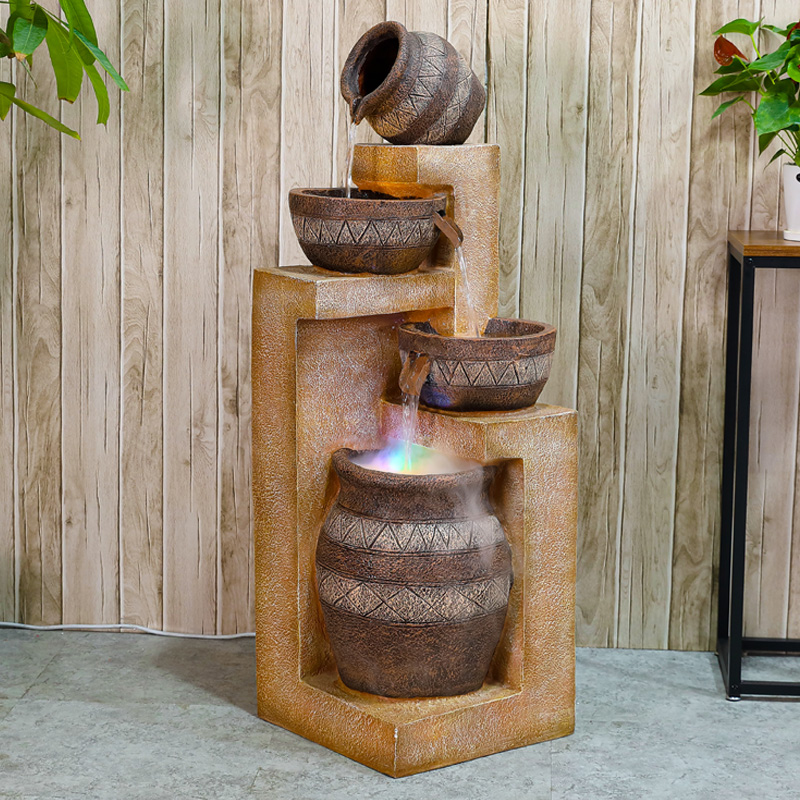 Running water fountain floor swing piece Home Living room Wind water wheel Merchants store front decoration Opening Gift Gift-giving