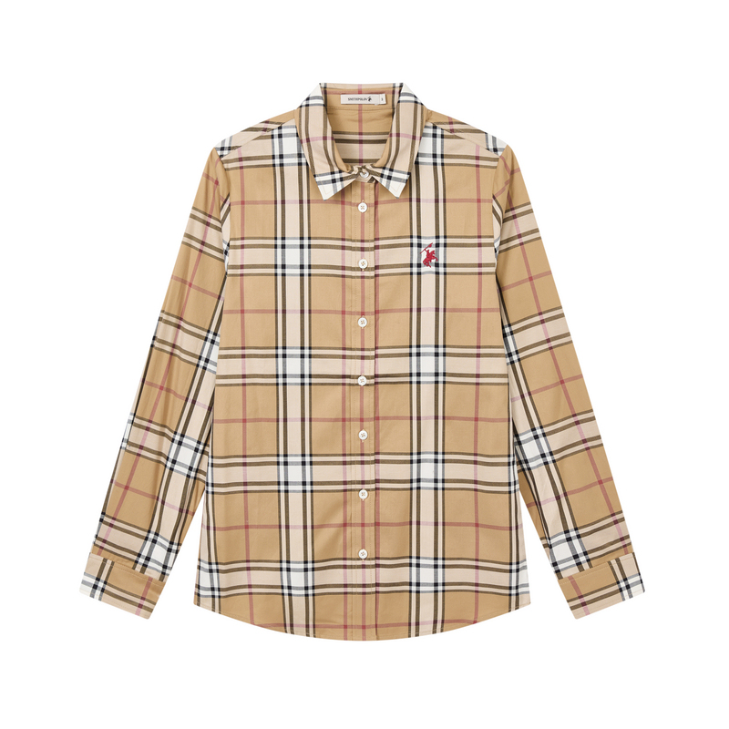 [Same Style as in Shopping Malls] Smithpolov Long-Sleeved Plaid Shirt Women's Shirt British Style Jacket