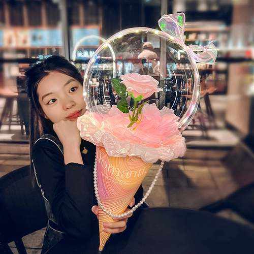 Воздушный шар для мороженого, набор материалов на день Святого Валентина, популярно в интернете, розы, букет