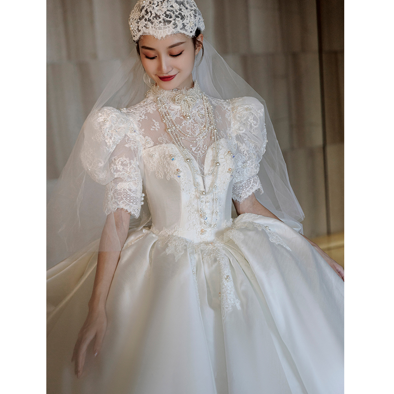 Satin Master Wedding Bride 2022 New Heavy Industry Launches Level Level Out of the Light and Out of the Little Child Renaissance