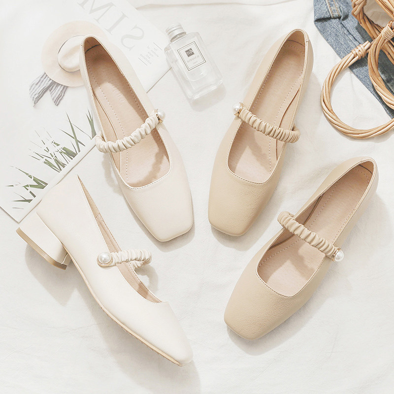 Single shoes Spring and Autumn Night Shoes Rough Heels Fairy Soft Wind with Dress Mary Jane Shoes 2022 new style