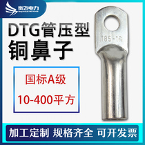DTG tube pressed copper nose cable joint pure copper wire ear connector nose terminal plating Tin Guoxin