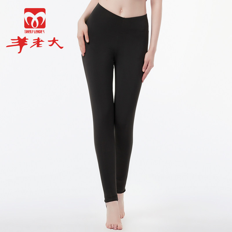 Sheep boss cotton pants women's thick silk wool pants women's high-waisted warm pants slim underwear thin wk6205