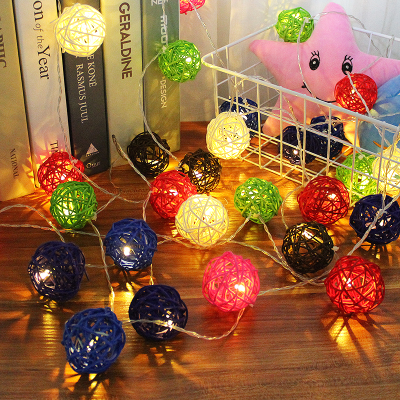 LED Little Colored Lights Flashing Lights RATTAN BALL LIGHT ROMANTIC GIRL HEARTS NET RED LIGHT ROOM BEDROOM DECORATIVE LIGHTS STAR LIGHTS