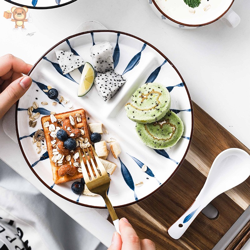 Japanese household ceramics means dish plate of creative three separate dish one eat breakfast dish plate tableware suit