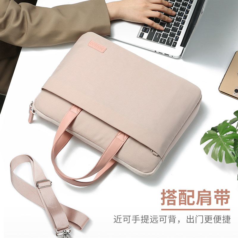Computer bag 14 inch female shoulder laptop protective cover for Apple Lenovo macbookpro16 small new air15 6 beautiful simple Japanese shockproof thin ins Wind oblique