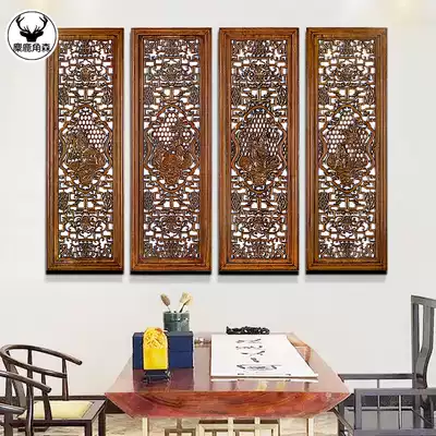 Dongyang wood carving pendants ornaments Chinese classical wall-mounted solid wood carving wood carving living room antique pendants customized