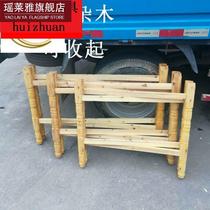 Solid wood large round table folding table shelf square table dining table tripod miscellaneous wood convenient folding table leg bracket table stand table leg