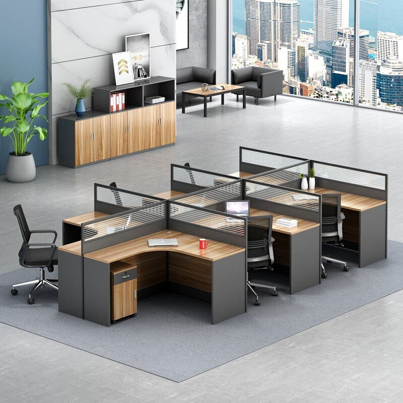 Guangzhou staff position simple modern screen card seat office table and chair combination office computer table furniture