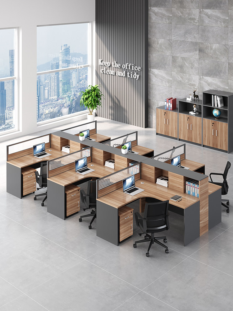 Guangzhou screen desk and chair combination staff position simple modern card seat financial desk office furniture