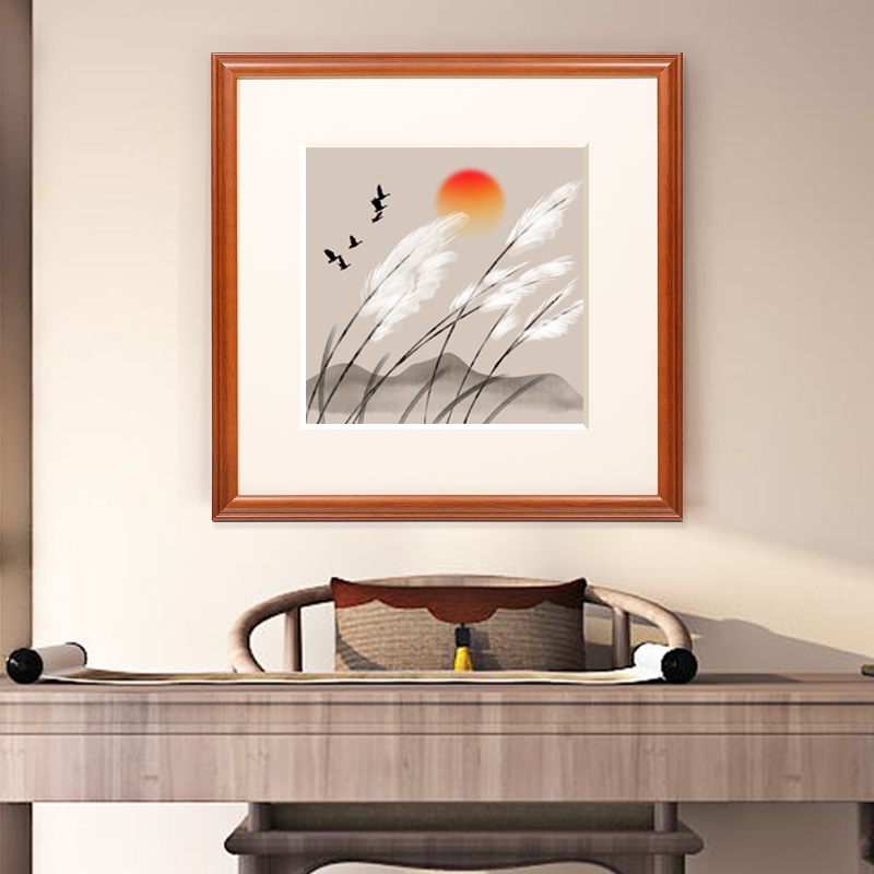 Solid Wood Country Painting Framed Picture Frame Character Painting Outer Frame Xuan Paper Jam new Chinese photo frame hanging wall Custom arbitrary size