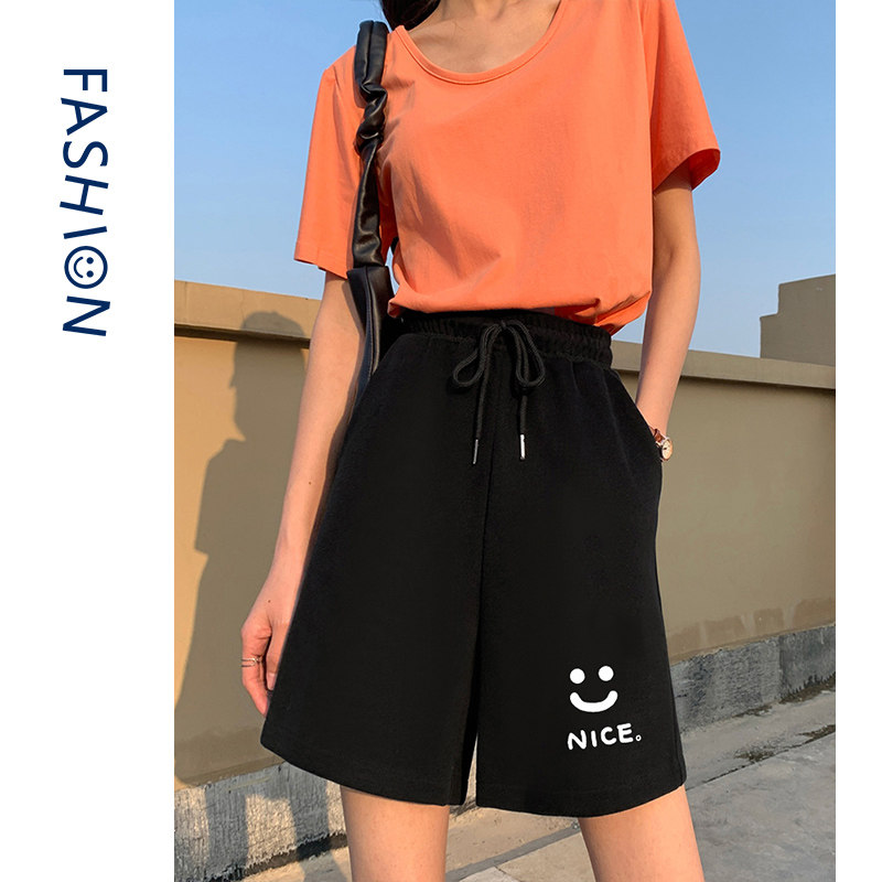 Sports shorts women's summer thin section 2023 new Korean version of the pants gray loose straight casual wide-leg five-point pants