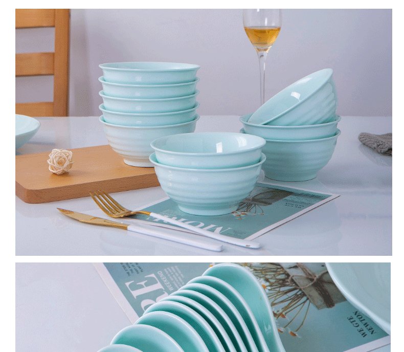 Jingdezhen celadon cutlery set dishes home creative I and contracted wind dishes suit household utensils combination