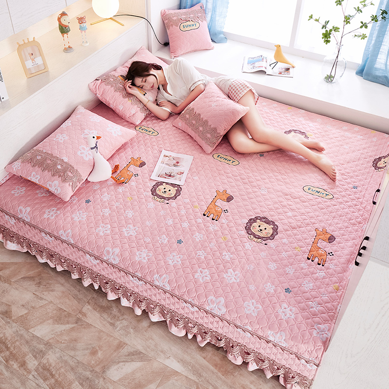 Spring and autumn bed cover cotton tatami bed sheet quilted custom four seasons universal kang cover pad large kang cover single piece non-slip