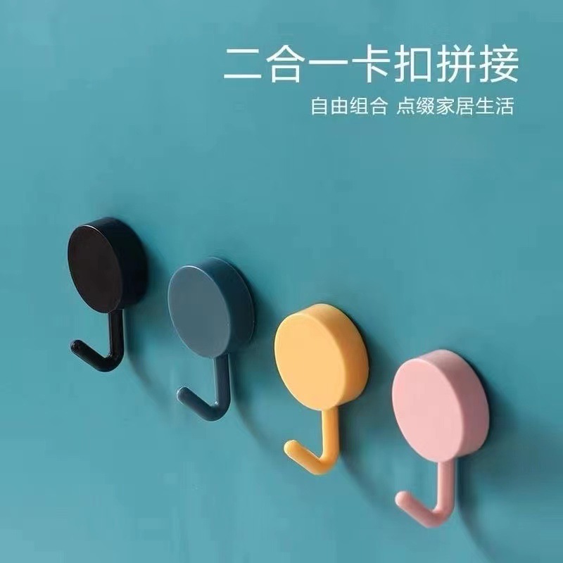 5 LOADED MACARONS HOOK WALL STICKER WALL BEARING TRANSPARENT NO-MARK HOOK PATCH-FREE HOOK-FREE HOOK PASTE-TAOBAO