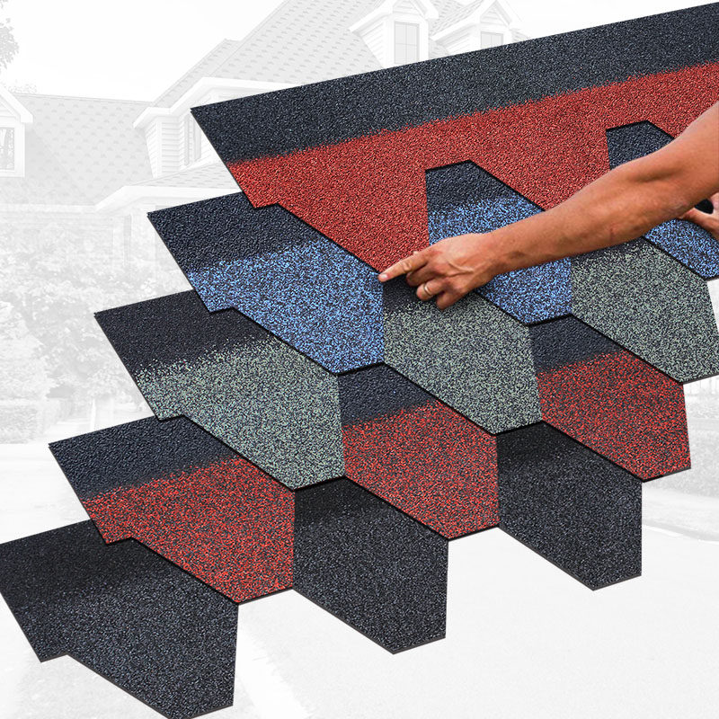 Self-adhesive asphalt tile insulation linoleum color tile villa wooden house sun room glass fiber tile roof waterproof Decowell tile