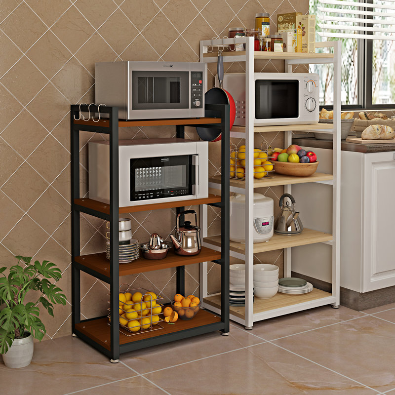 Kitchen shelving floor multilayer microwave oven Home Four-floor oven shelf Multi-functional storage seasoning containing shelf
