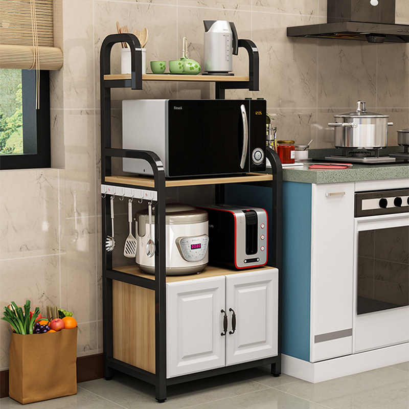 European kitchen shelf Floor-to-ceiling space-saving oven storage cabinet Household storage multi-layer microwave oven shelf
