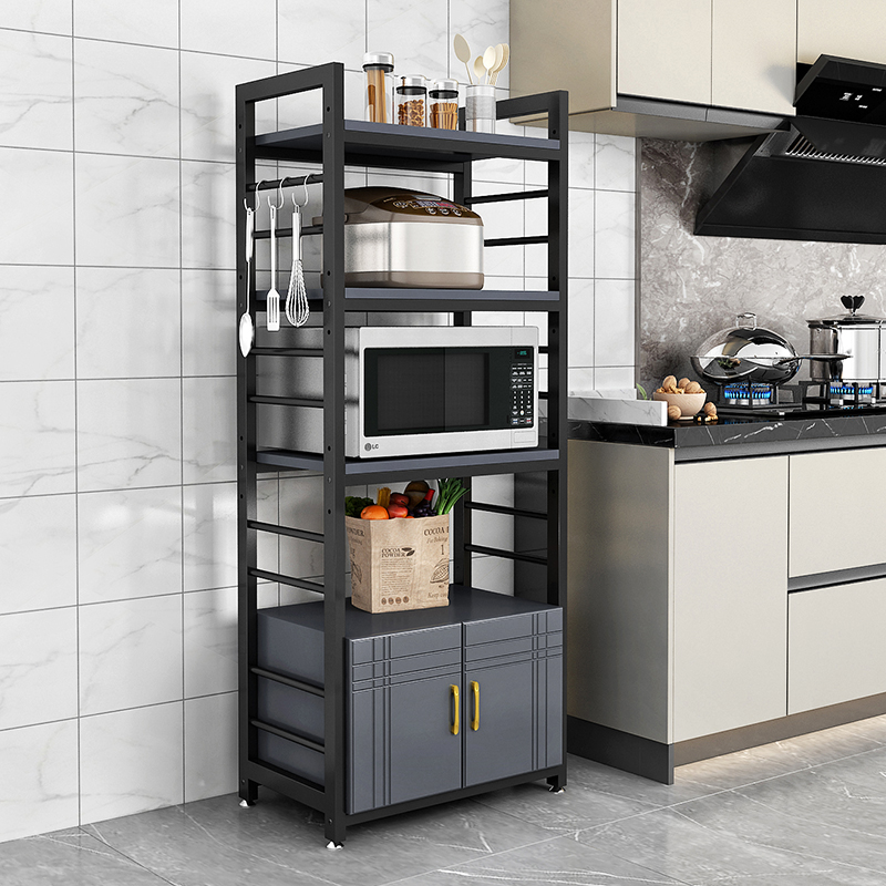 European-style kitchen rack floor rack multi-layer microwave oven storage cabinet home multi-functional seasoning can rack